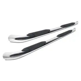 A0058s Trailfx - 3 Inch Cab Length Polished Round Step Bars With 60 Degree Bent End