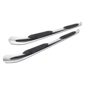A0065s Trailfx - 3 Inch Polished Round Step Bars With 60 Degree Bent End
