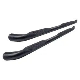 A1005b Trailfx - 4 Inch Cab Length Black Oval Bent End Side Steps