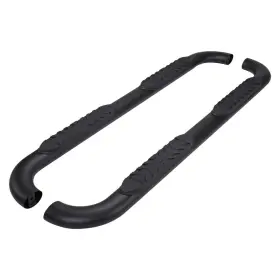A1011b Trailfx - 4 Inch Cab Length Black Oval Bent End Side Steps