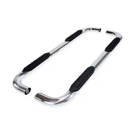 A1011s Trailfx Nerf Bar Tube Side Steps With Step Pads 4 Inch Oval Bent Silver Polished