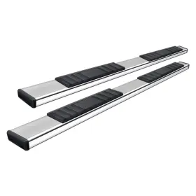 A4019s Trailfx - 4 Inch T4 Series Cab Length Polished Trapezoid Step Bars