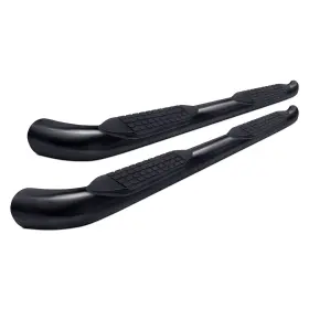 A7066b Trailfx - 5 Inch Cab Length Black Oval Bent End Side Steps