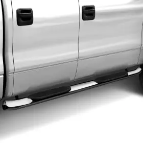 A7081s Trailfx - 5 Inch Cab Length Polished Oval Bent End Side Steps #2