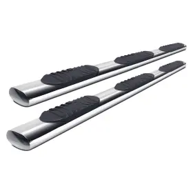 A7084s Trailfx - 5 Inch Wheel-to-wheel Polished Oval Straight Side Steps
