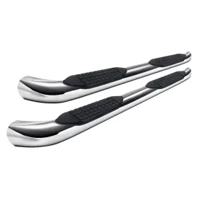 A7086s Trailfx - 5 Inch Cab Length Polished Oval Bent End Side Steps