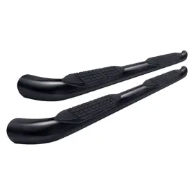 A7091b Trailfx - 5 Inch Cab Length Black Oval Bent End Side Steps