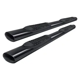 A8244b Trailfx - 6 Inch Cab Length Black Oval Straight Side Steps