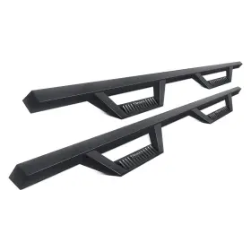 Dhs009b Trailfx - 3.5 Inch Drop Down Cab Length Black Triangular Hoop Steps