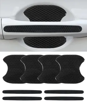 3037tz001 Unlrae 8pcs Car Door Handle Protector Accessories Reflective Black