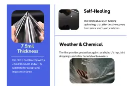 7.5mil Upromax 880117127926 Paint Protection Film Self-healing Tpu Ppf 0.5 Inch X 50ft Uv Resistant #2