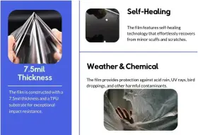 B0dlbn5lcr Upromax 1 Roll Protection Clear Self-healing Tpu Ppf 7.5mil Anti-scratch 4 Inch X 50ft Uv #3