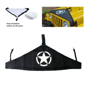 Vtqp0317 Vt-motor For Jeep Wrangler Jk Jku 2007-2018 Black Star Front Hood Cover End Bra Protector