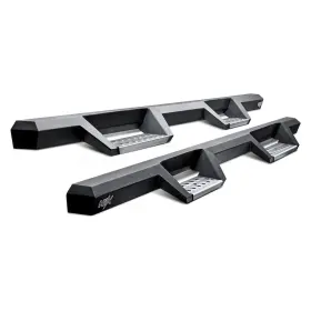 56-135252 Westin - 4 Inch Hdx Cab Length Black Drop Steps With Polished Step Plates #3