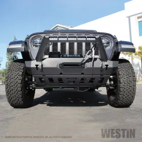 59-80095 Westin Wj2 Front Bumper Skid Plate Unlighted - Textured Black Finish
