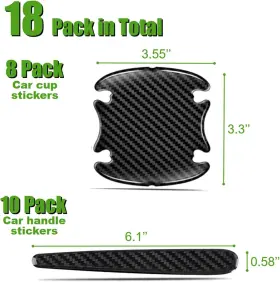 Lg1mzt5qpe Wssrogy 18 Pcs Carbon Fiber Car Door Handle Scratch Protector 3d Black #2