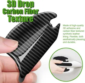 Lg1mzt5qpe Wssrogy 18 Pcs Carbon Fiber Car Door Handle Scratch Protector 3d Black #3