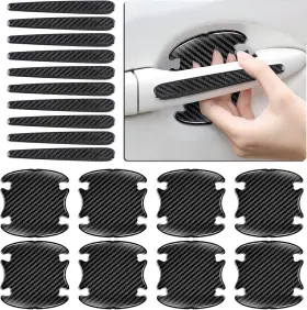 Lg1mzt5qpe Wssrogy 18 Pcs Carbon Fiber Car Door Handle Scratch Protector 3d Black