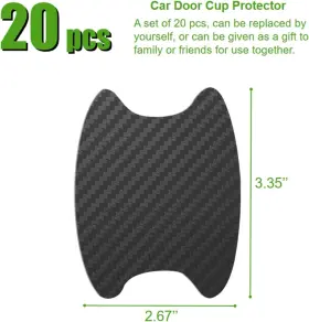 Lmnu715i8k Wssrogy 20 Pcs Carbon Fiber Anti-scratches Car Door Handle Cup Black #2