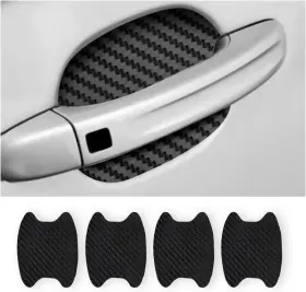Cup-112 Xinliya 4pcs Car Door Handle Protector Sticker Universal Carbon Fiber Black