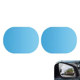 Yormpn4 Yorpyep Rearview Rainproof Film Oval Mirror Anti-reflective Blue