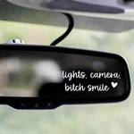 2 X Rear View Mirror Decal - Lights, Camera, Bitch Smile For Car Posi.... Fixed Price $11.10.