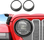 2X Exterior Headlight Cover Guard Bezels For 2024+ Jeep Wrangler Jl Carbon Fiber. Fixed Price $32.99.