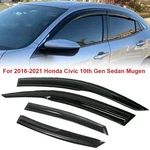 Fits 16-2021 Honda Civic Hatchback Mugen Style Window Visor Rain Guard Deflector. Fixed Price $25.99.
