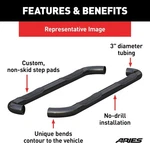 Aries 213045 - Inch Round Black Stainless Steel Nerf Bars, No Drill.. Fixed Price $225.00.
