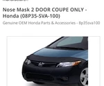 Genuine Honda Nose Mask Sedan 08P35-SVA-100A New Box. Fixed Price $79.00.