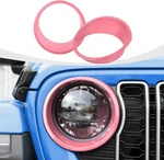 2PCS Pink Front Headlight Bezels Cover For 2024 Jeep Wrangler Jl & Gladiator Jt. Fixed Price $35.99.