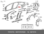 Genuine Oe Stone Guard, 5874707020 For Toyota 58747-07020. Fixed Price $12.42.