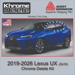 Chrome Delete Vinyl Wrap Fitting The 2019-2026 Lexus Ux (ZA10) Glossy Black. Fixed Price $59.00.
