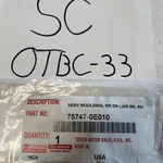 Genuine Toyota Rear Door Outside Moulding 75747-0E010. Fixed Price $12.15.