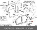 Genuine Oe Protector, Quarter Panel, Left, 5874202170 For Toyota 58742-02170. Fixed Price $13.79.