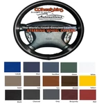 Red / Blue Leather Steering Cover For Nissan - Genuine Cowhide Wheelskins. Fixed Price $63.98.