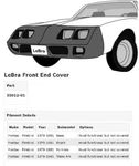 Lebra Front End Fits Pontiac Firebird 1979-1981 Covercraft 55012-01. Fixed Price $145.99.