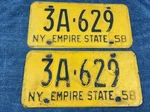 Original 1958 New York State Ny License Plates Matched Pair. Fixed Price $84.96.
