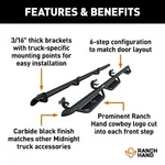 Ranch Hand MRSD101C6B6S Midnight Series Nerf Bar Round 3". Fixed Price $881.95.
