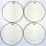 Paramount Pictures Syracuse China Set Of 4 Dinner Plate White Black Rim Edge Vtg. Fixed Price $179.99.